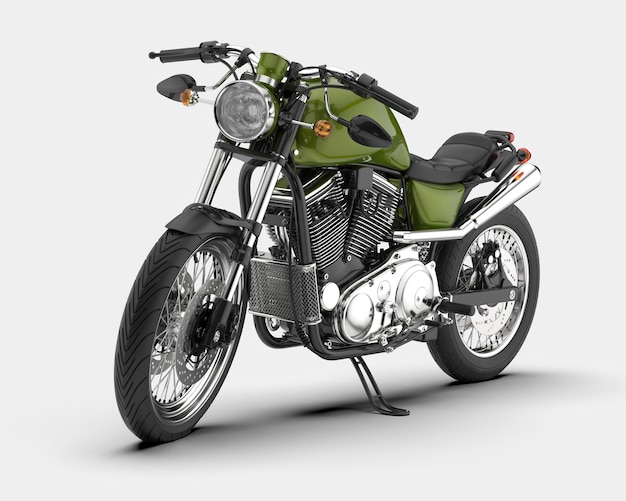 Schnelles Motorrad isoliert auf dem Hintergrund 3D-Rendering-Illustration