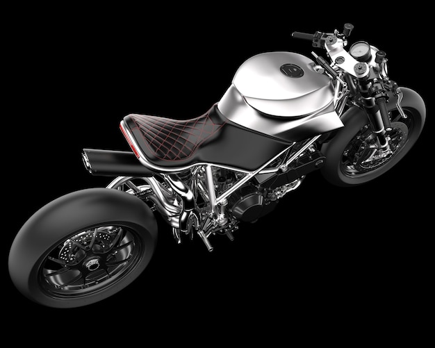 Schnelles Motorrad isoliert auf Hintergrund 3D-Rendering-Illustration