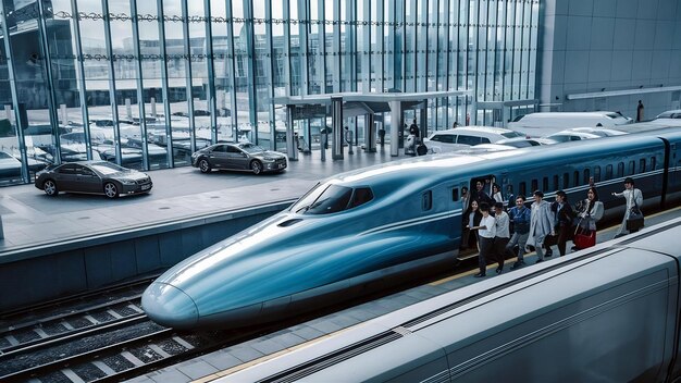 Schnellzug Shinkansen im Bahnhof