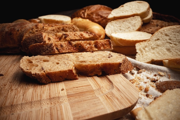 Schnittbrotsortiment für eine Nahaufnahme