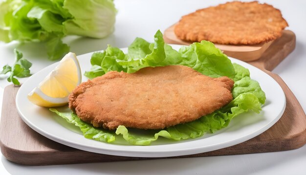 Schnitzel de frango com alface