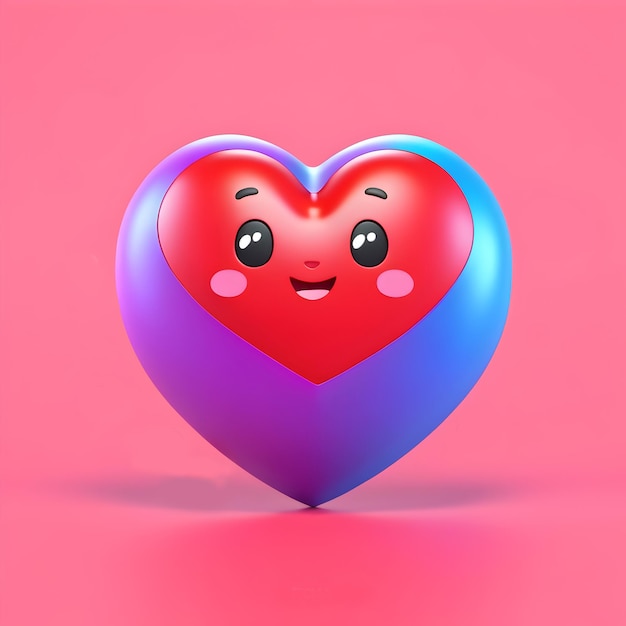 Schöne 3D-Herz-Ikonen-Illustration
