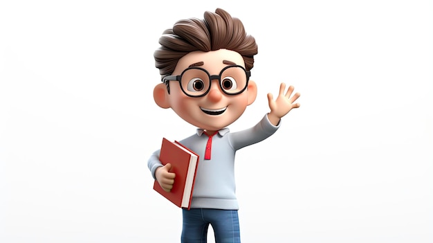 Schöne 3D-Jungen-Zeichentrickfigur