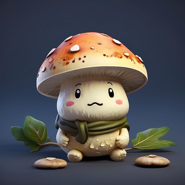 Schöne 3D-Matsutake-Pilzfigur