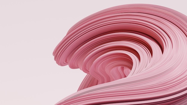 Schöne 3D-rosa gewellte, verdrehte Form, abstrakte Hintergrundbild