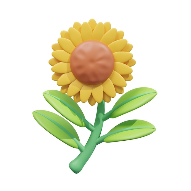 Schöne 3D-Sonnenblume
