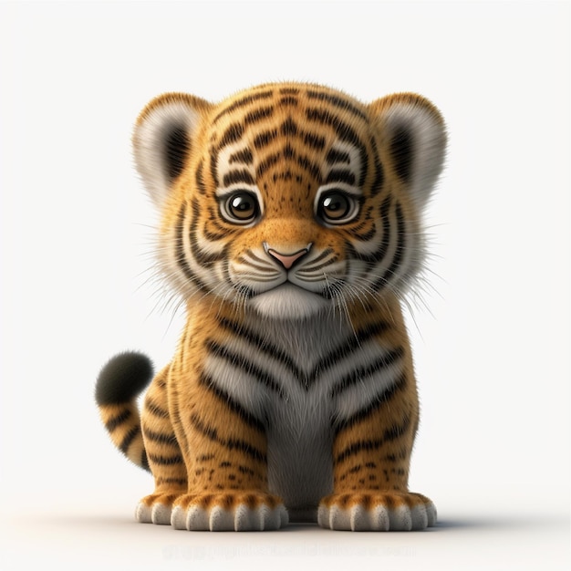 Foto schöne 3d-tiger