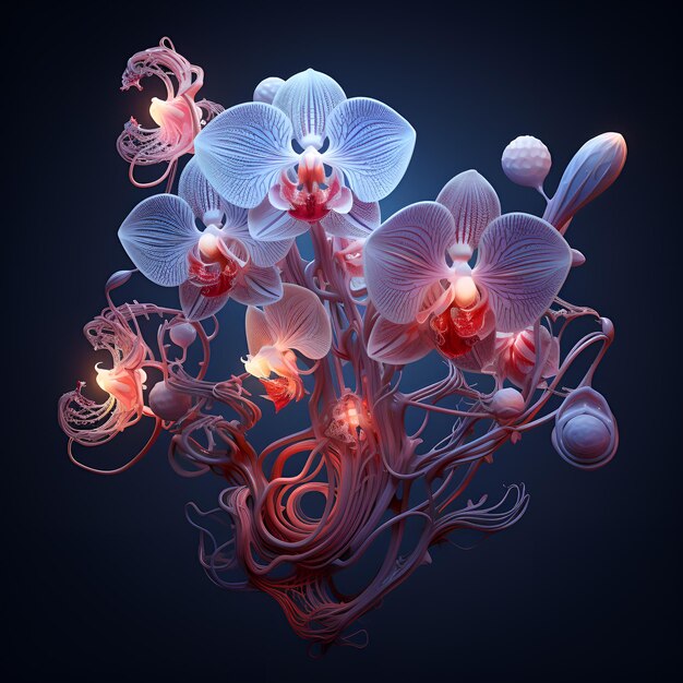 schöne abstrakte farbenfrohe Hibiscus-Illustration Ai generative