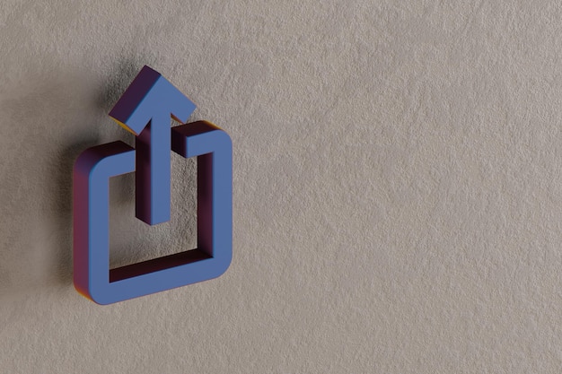 Schöne abstrakte Illustrationen Blau Teilen Sie Symbol-Symbole auf einem Wandhintergrund 3D-Rendering illustra