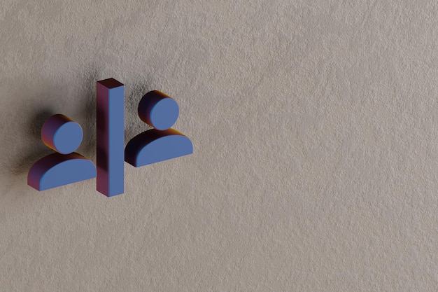 Schöne abstrakte Illustrationen Blaue Sicherheitsscheider-Symbol-Symbole auf einem Wandhintergrund 3D-Rendering