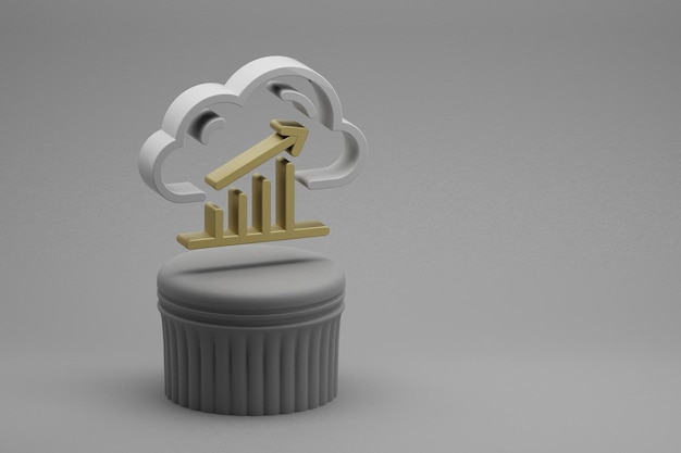 Schöne abstrakte Illustrationen Cloud Database Server Analytics Symbol-Symbole auf einem Säulenstand und