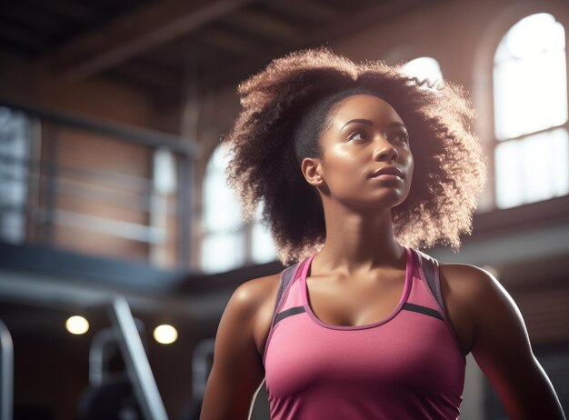 Schöne afrikanische Frau in Sportkleidung