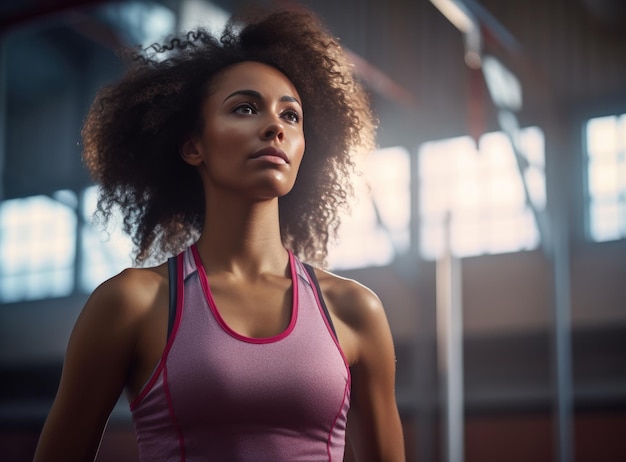 Schöne afrikanische Frau in Sportkleidung