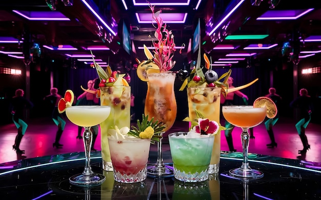 Schöne alkoholische Cocktails sind an der Bar des Nachtclubs