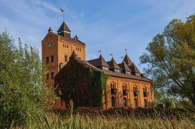 Schöne alte Burg in der Mitte des Grüns in der Ukraine