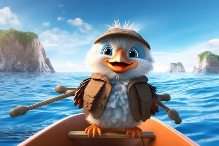 Schöne animierte 3D-Vogel