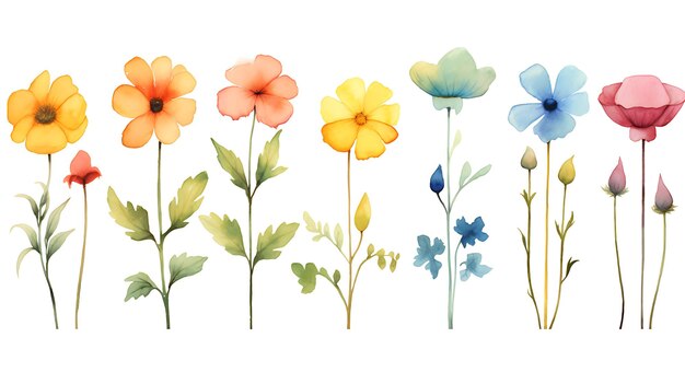 Schöne Aquarell-Blumen-Kind-Illustration