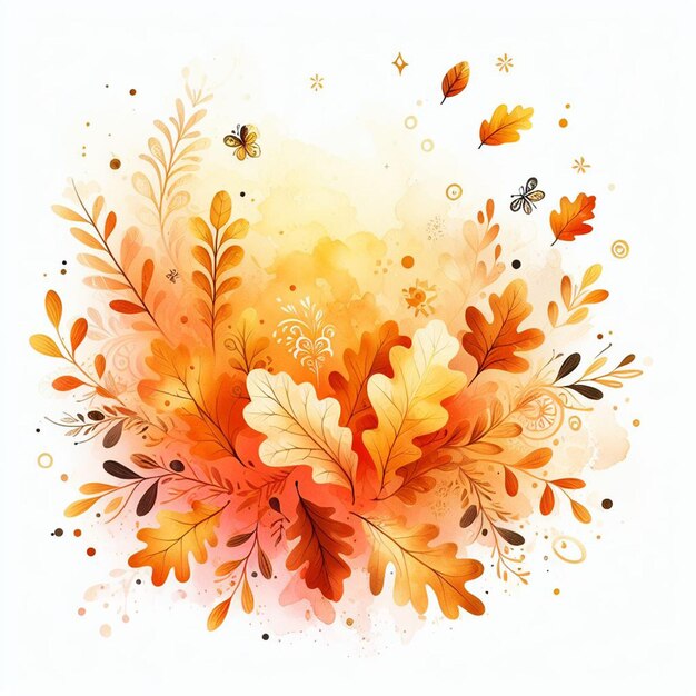 schöne Aquarell-Herbstillustration