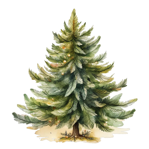 Schöne Aquarell-Weihnachtsbaum-Illustration für Weihnachten