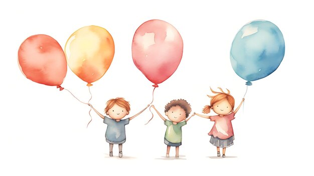 Foto schöne aquarellballon-kinder-design