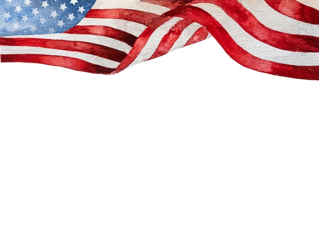 Schöne Aquarellzeichnung der amerikanischen Flagge