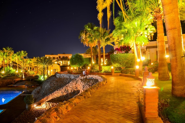 Schöne arabische Nacht in einem Hotel in Ägypten Sharm el Sheikh