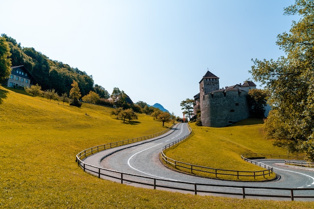 Schöne Architektur im Schloss Vaduz, dem Amtssitz des Fürsten von Liechtenstein