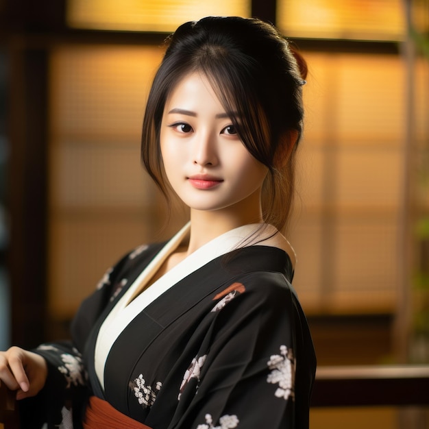 schöne asiatische Frau im Kimono