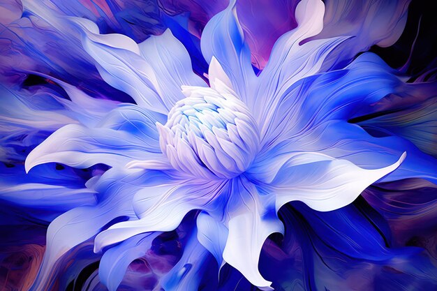 Schöne Asterblumen blaue Farbpalette mit generativer KI