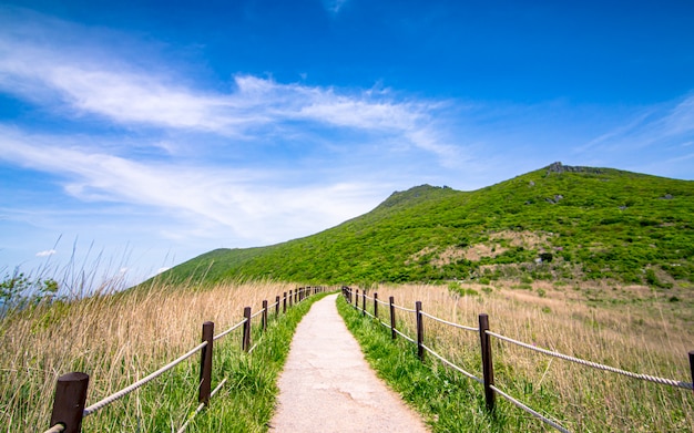 Schöne Aussicht auf Berg Mudeungsan Nationalpark Gwangju, Südkorea.