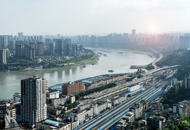 Schöne Aussicht auf Chongqing-Skyline der Stadt