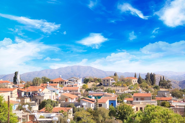 Schöne Aussicht auf das malerische Dorf der Handwerker Lefkara, Zypern