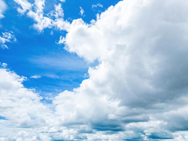 Schöne Aussicht auf den blauen Himmel mit Wolken bei Sonnenaufgang Teilweise bewölktHintergrund Wolke Sommer Wolke Sommer Himmel Wolke klar mit Sonnenuntergang Natürlicher Himmel filmischer schöner gelber und weißer Texturhintergrund