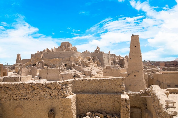 Schöne Aussicht auf die Altstadt der Oase Siwa in Siwa, Ägypten