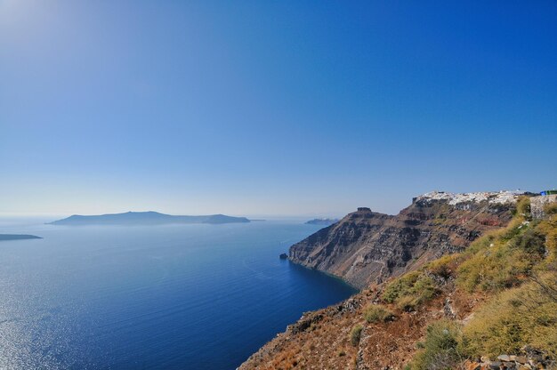 Schöne Aussicht auf die Insel Santorini