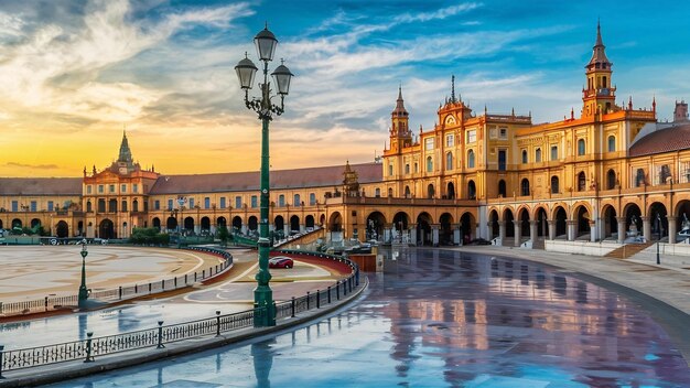 Schöne Aussicht auf die Plaza de España in Sevilla in Spanien