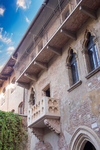 Schöne Aussicht auf Julias Balkon in Verona Italien