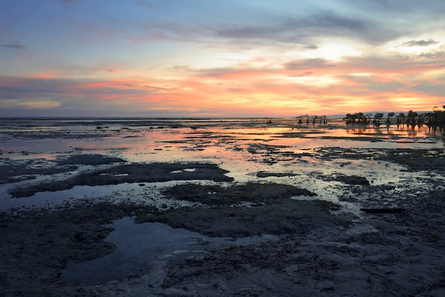 Schöne Aussicht auf Walakiri Strand mit Felsen und Mangroven