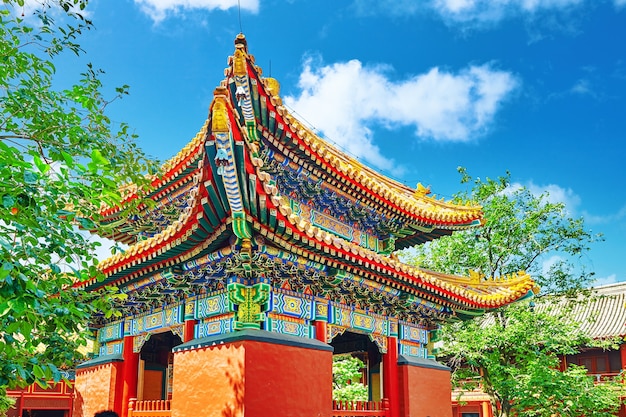 Schöne Aussicht auf Yonghegong Lama Temple.Peking.