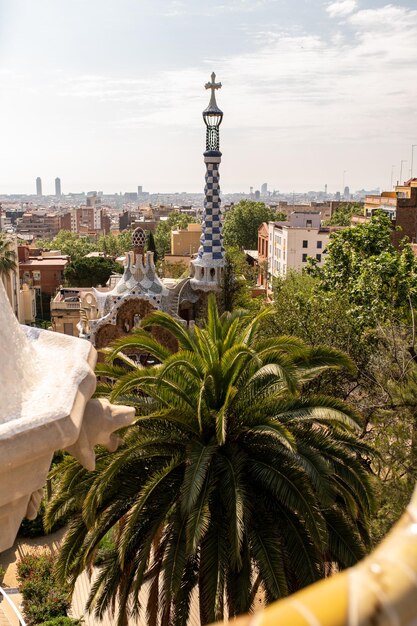 Schöne Aussicht im Parc Güell, Barcelona,