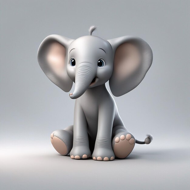 Schöne Baby-Elefanten-Cartoons, die von KI generiert werden