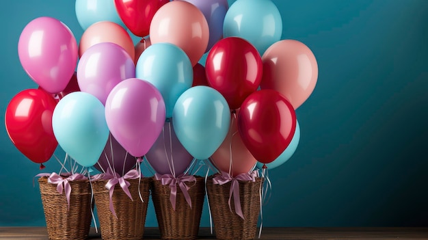 Schöne Baby-Wurf-Farbige Ballons HD-Hintergrund-Gedächtnis Desktop-Gedät
