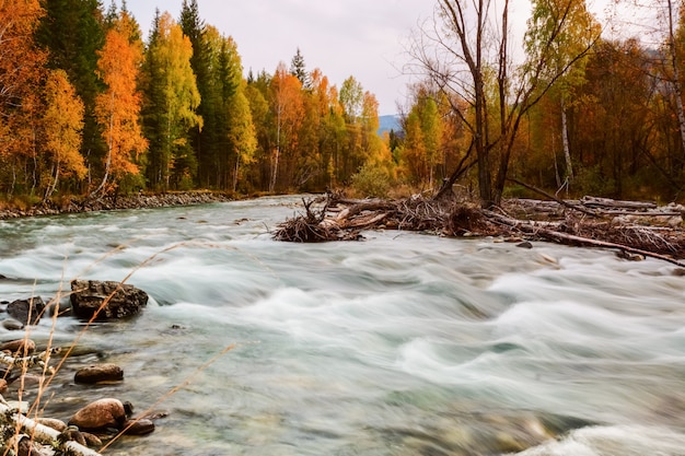 schöne Berglandschaft der Altai-Gebirgsrepublik, Spätherbst, Russland.