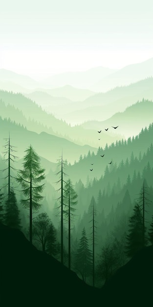 schöne Berglandschaft einfache Illustration