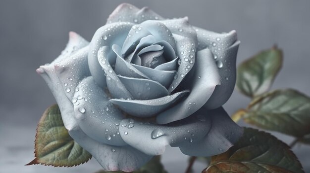 Schöne blaue Rose auf dunklem Hintergrund Closeupgenerative ai