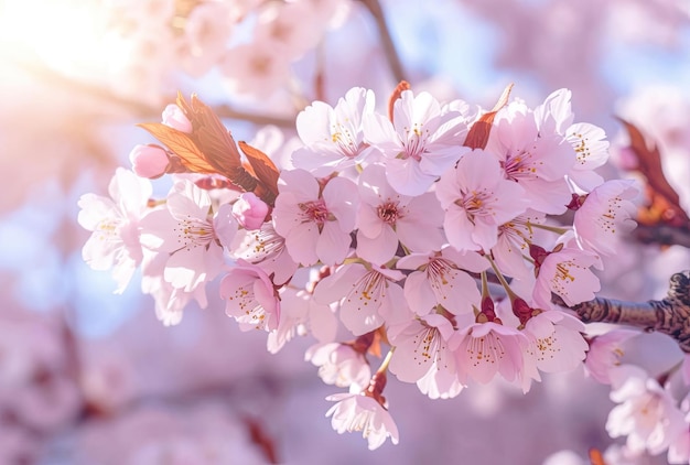 Schöne blühende japanische Kirsche Sakura