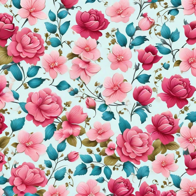 Schöne Blumenblumen nahtloses Muster Hintergrund für Premium-Produkt ai generiert