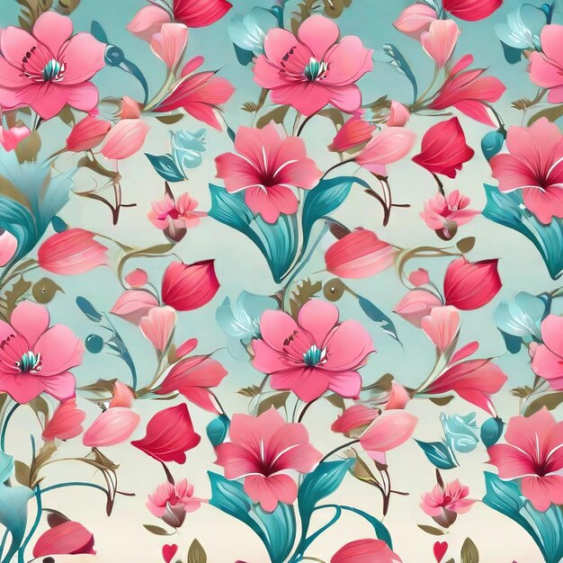 Schöne blumige Blume nahtloses Muster Hintergrund für Premium-Produkt ai generiert