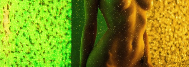 Schöne brünette Frau mit sexy Körper in Dessous posiert mit generativer KI