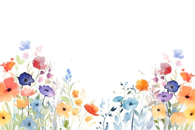 Schöne bunte Blumen und Blätter in Aquarellfarbe für Druckhintergrund und Tapete